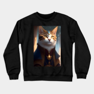 Cat in Armor - Modern Digital Art Crewneck Sweatshirt